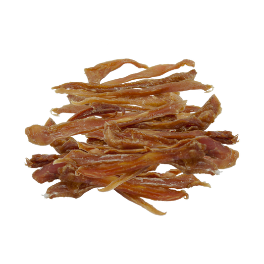 Naturalny przysmak dla psa – paski suszonej wieprzowiny 80g