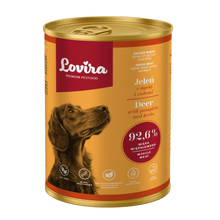 Zestaw 6 puszek karmy mokrej dla psa z jelenia 2,4 kg - monobiałkowa, hipoalergiczna karma Lovira