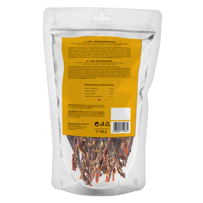 Naturalny przysmak dla psa – paski suszonej kaczki 80g