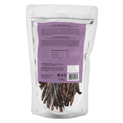 Naturalny przysmak dla psa – paski suszonej gęsiny 80g
