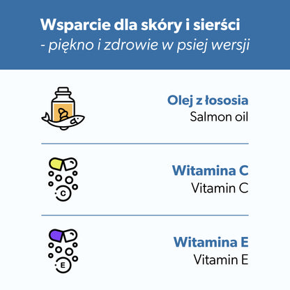 Suplement na skórę i sierść dla psa – miękkie kąski 360 g