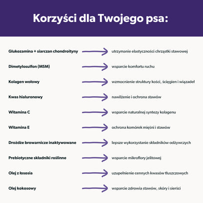 Suplement na stawy i kości dla psa – miękkie kąski 360 g