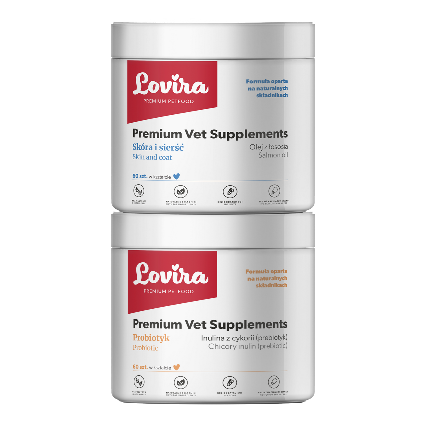 Zestaw suplement na skórę i sierść + suplement z probiotykiem dla psa 360 g