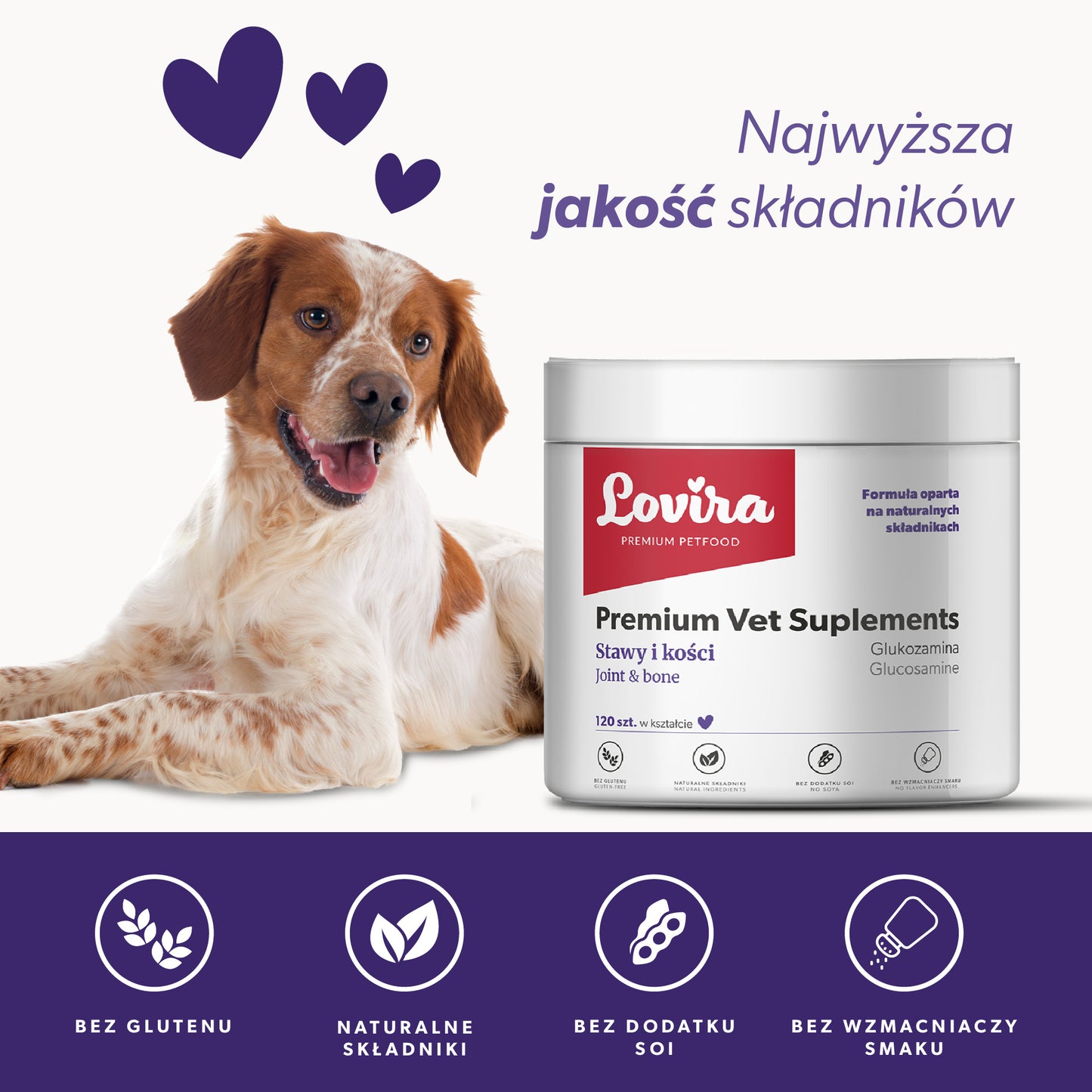 Suplement na stawy i kości dla psa – miękkie kąski 360 g