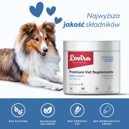 Suplement na skórę i sierść dla psa – miękkie kąski 180 g