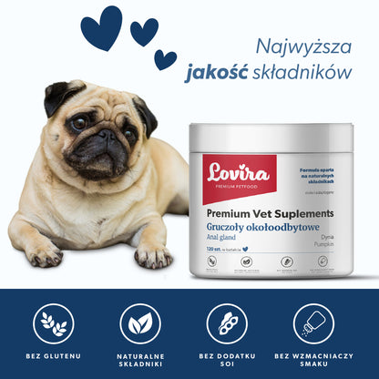 Suplement na gruczoły okołoodbytowe dla psa – miękkie kąski 360 g