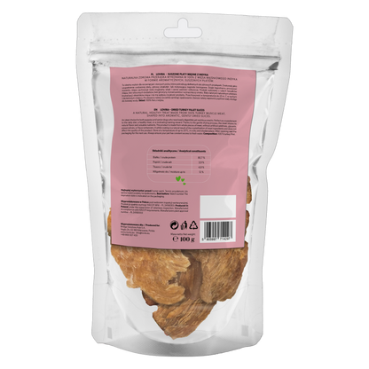 Naturalny przysmak dla psa – płaty suszonego indyka 100g
