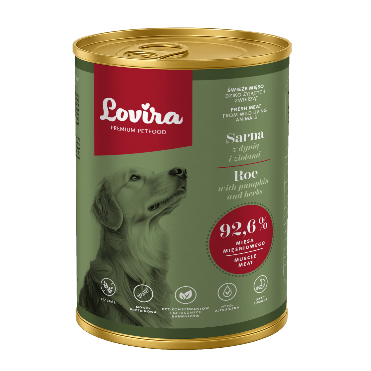 Mokra karma dla psa z sarny 400g – monobiałkowa, hipoalergiczna karma Lovira