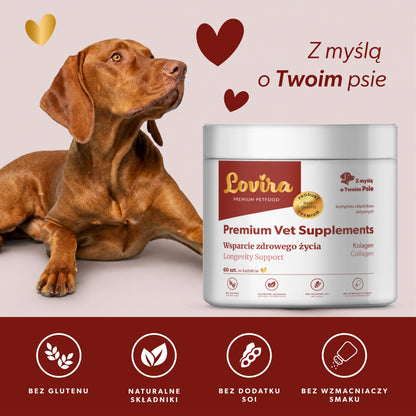 Suplement dla psa seniora wspierający zdrowe życie – miękkie kąski 180g