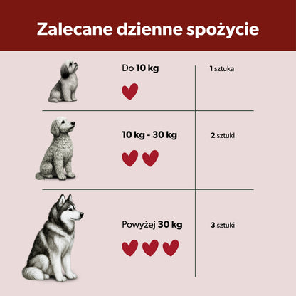 Suplement dla psa seniora wspierający zdrowe życie – miękkie kąski 360g