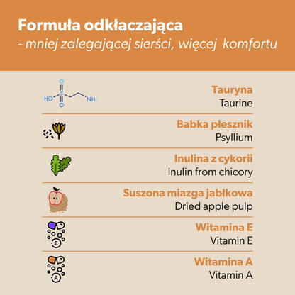 Suplement odkłaczający dla kota – miękkie kąski 180 g