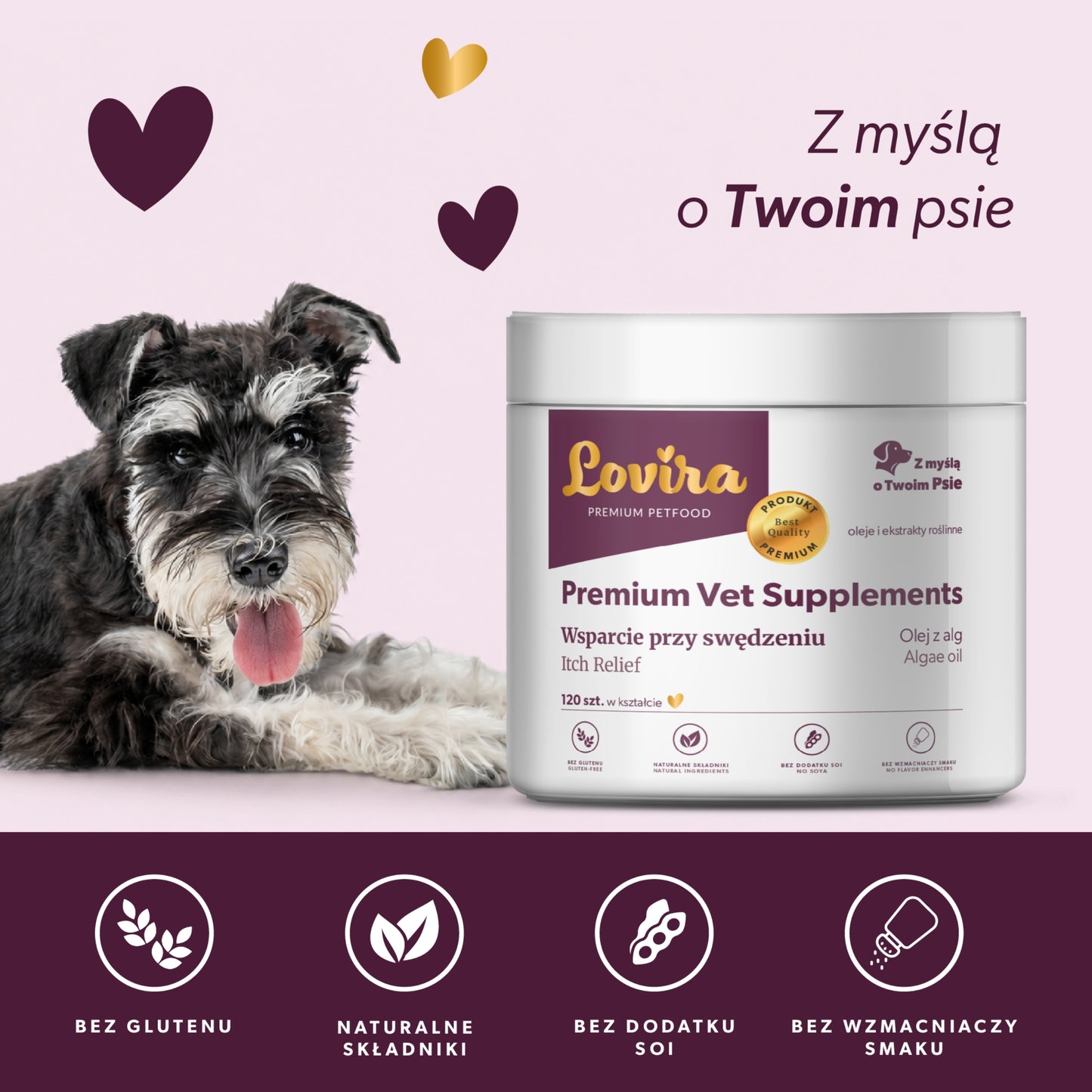 Suplement na świąd u psa – miękkie kąski 360 g