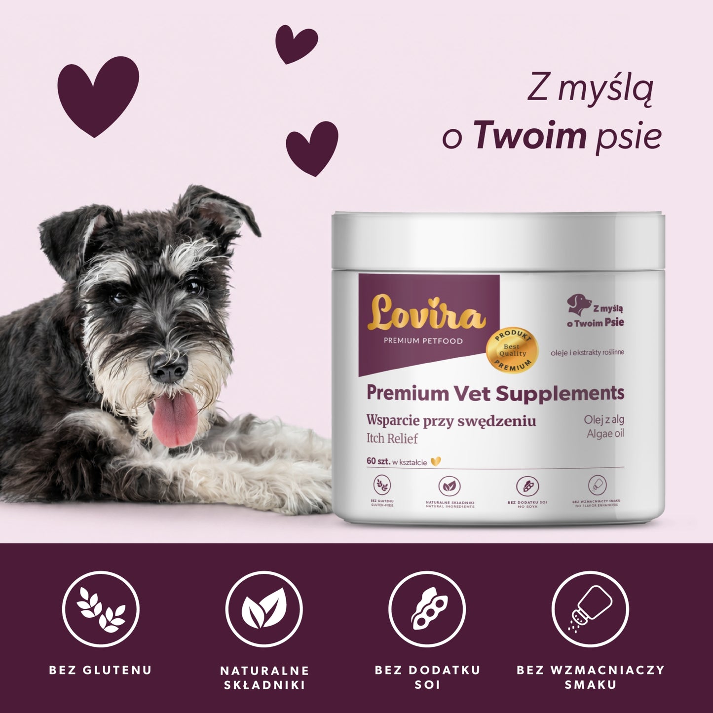 Suplement na świąd u psa – miękkie kąski 180 g