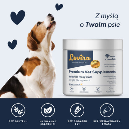 Suplementy dla psa z nadwagą wspomagające odchudzanie – miękkie kąski 180g