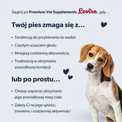 Suplementy dla psa z nadwagą wspomagające odchudzanie – miękkie kąski 180g