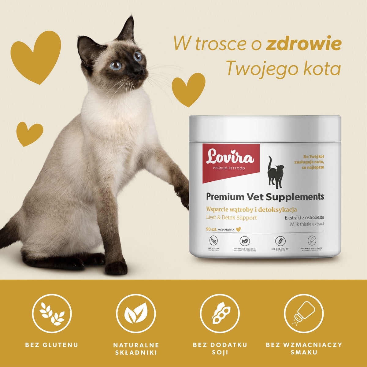 Suplement wspierający funkcjonowanie wątroby dla kota – miękkie kąski 180g