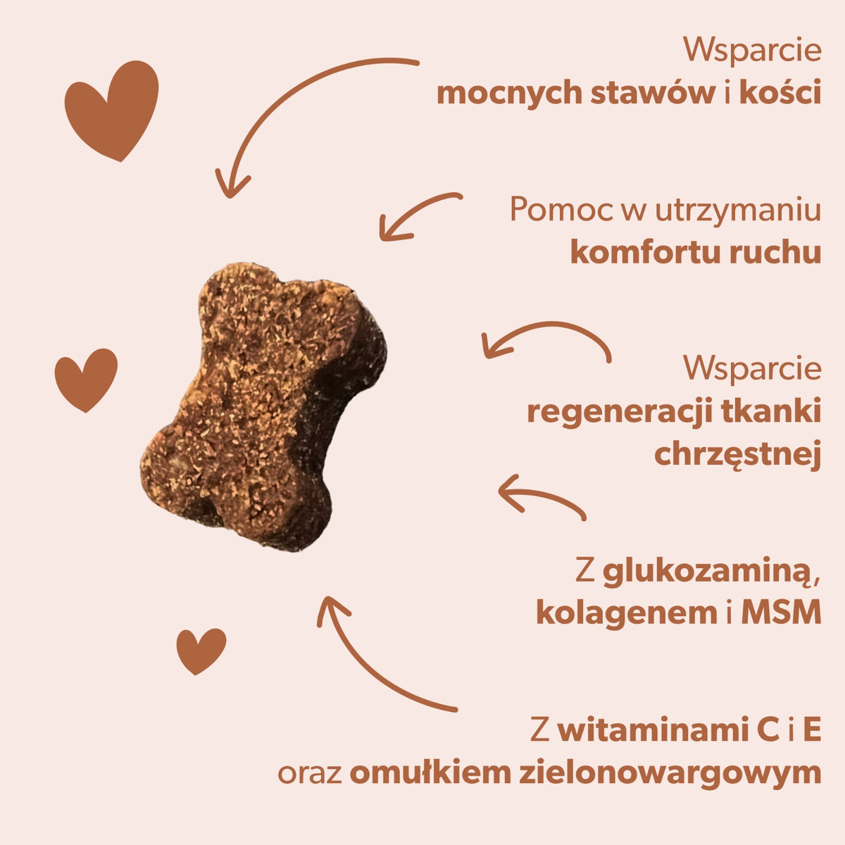 Funkcjonalne przysmaki treningowe dla psa z glukozaminą – miękkie kąski 180g