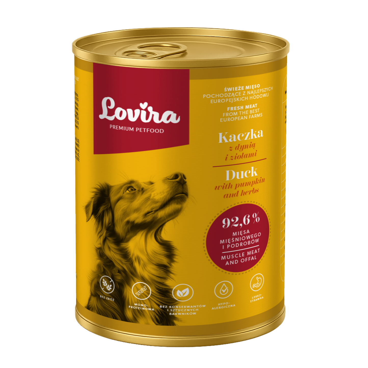 Mokra karma dla psa z kaczki 400g – monobiałkowa, hipoalergiczna karma Lovira