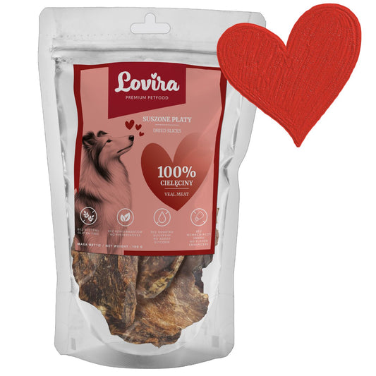 Naturalne smaczki dla psa Cielęcina płaty Lovira