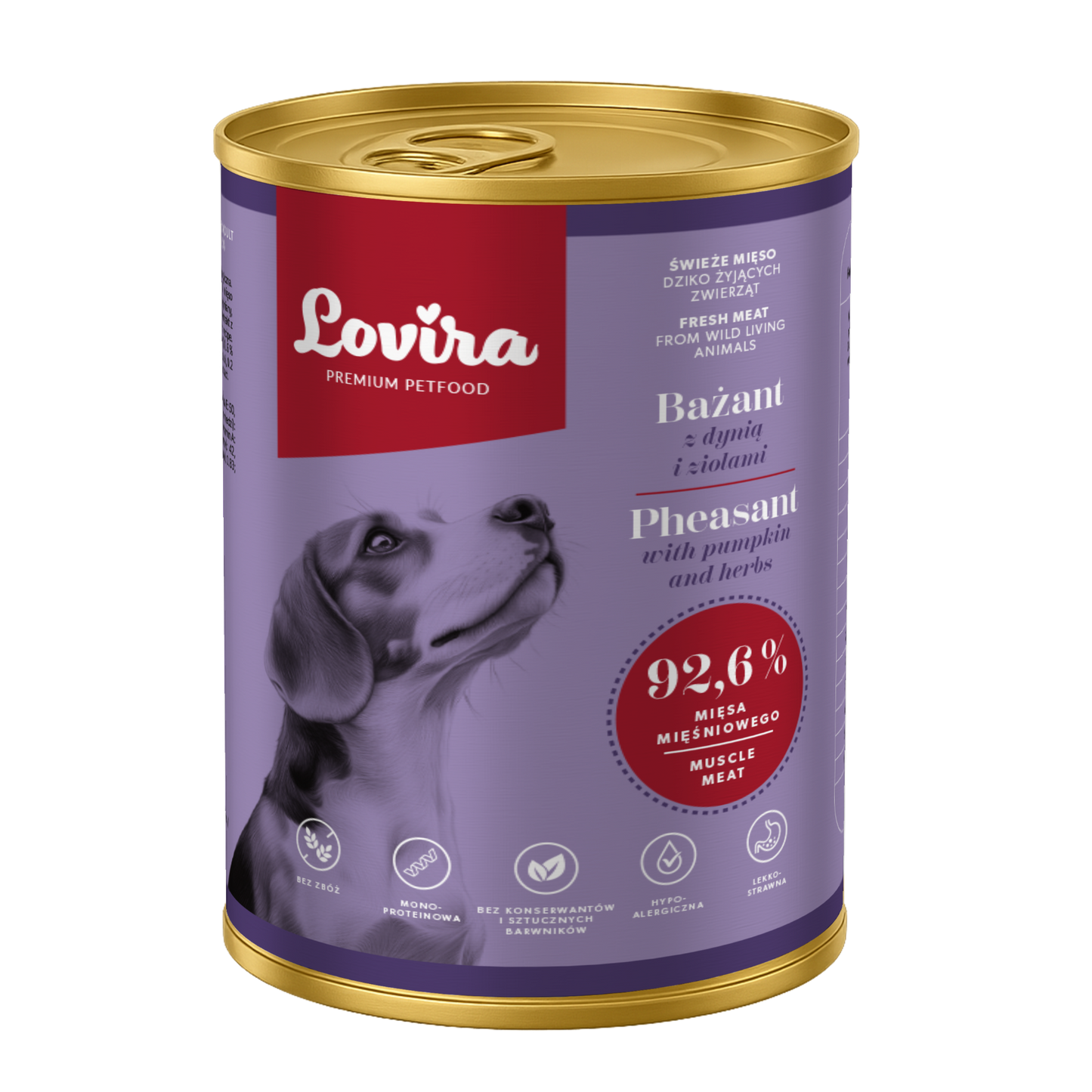 Mokra karma dla psa z bażanta 400g – monobiałkowa, hipoalergiczna karma Lovira